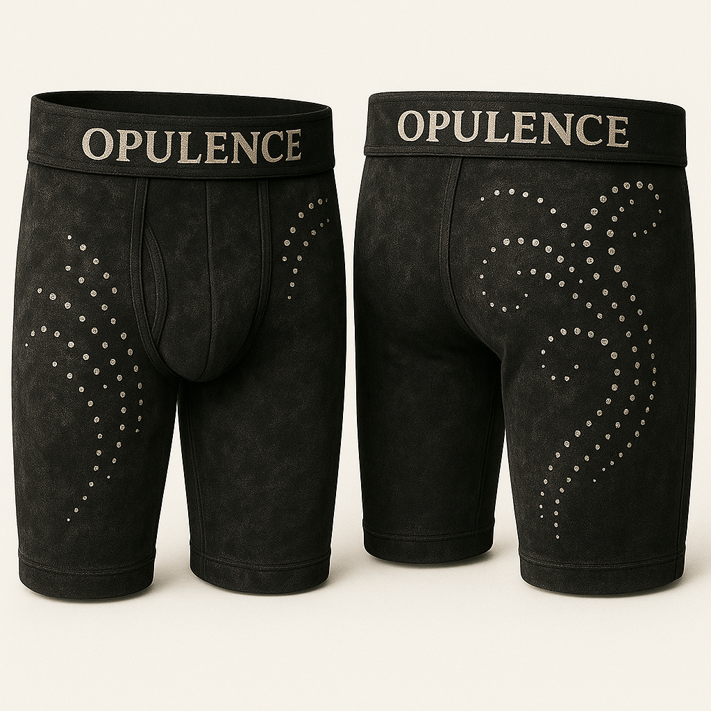 Opulence LuxeFit Suede Boxer Briefs – Crystal Embellished Edition